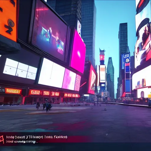 Image similar to still image of times square in the tower of destiny 2, destiny 2, unreal engine 5, screenshot