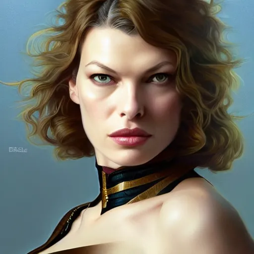 Image similar to Mila Jovovich with blonde hair as Bat Woman, western, D&D, fantasy, intricate, elegant, highly detailed, digital painting, artstation, concept art, matte, sharp focus, illustration, art by Artgerm and Greg Rutkowski and Alphonse Mucha