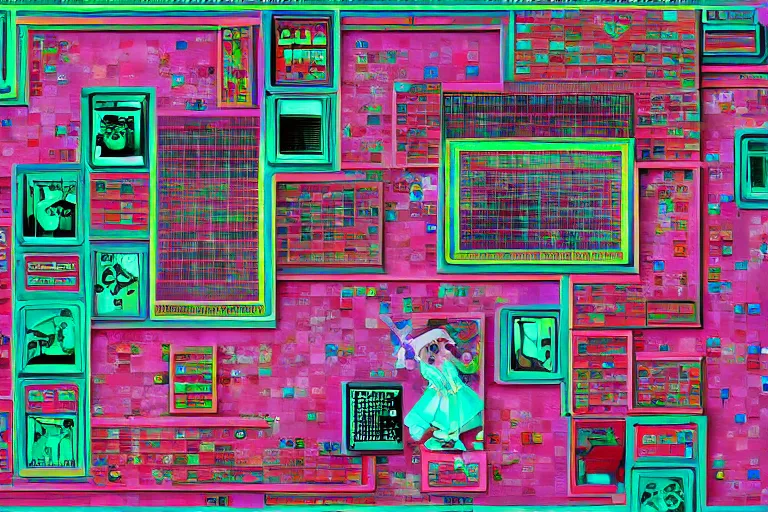 Image similar to fractal hatsune miku playing tetris, romance novel cover, cookbook photo, in 1 9 9 5, y 2 k cybercore, industrial photography, still from a ridley scott movie