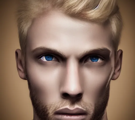 a close up realistic portrait of a blonde man with a, Stable Diffusion