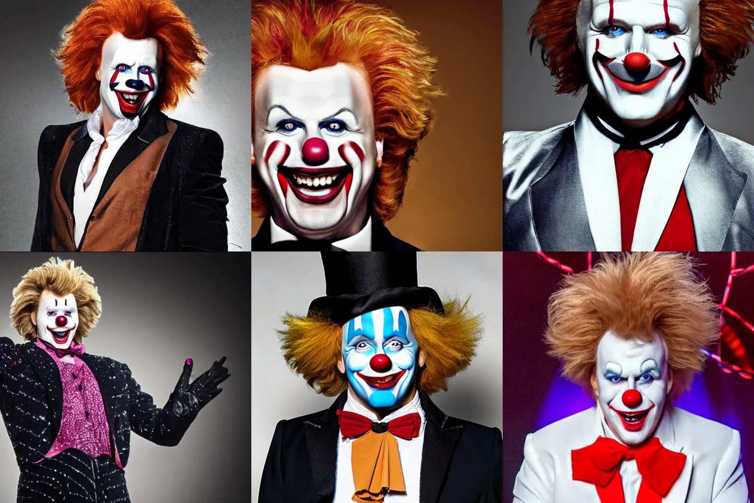Prompt: Hans Klok as It the clown