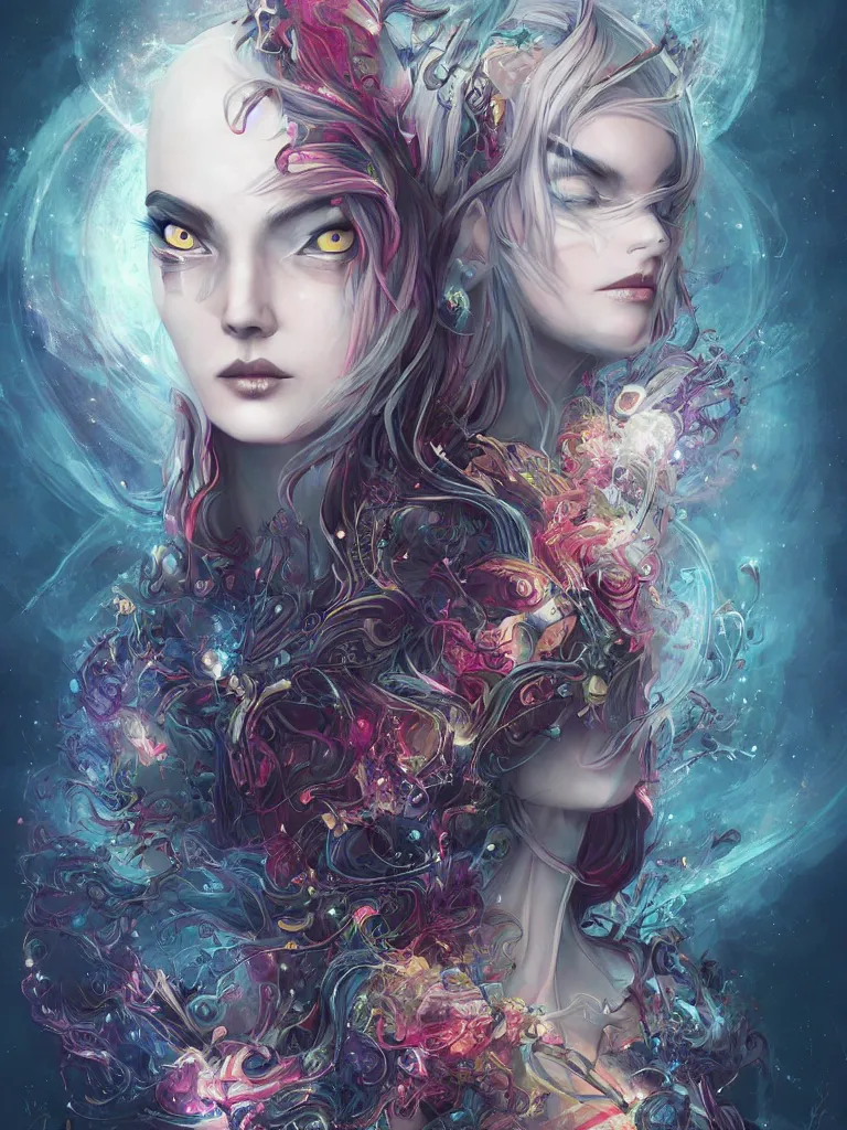 Image similar to realistic detailed image of zen mage, cyber sci - fi by anna dittmann, neo gothic, gothic, rich deep colors.