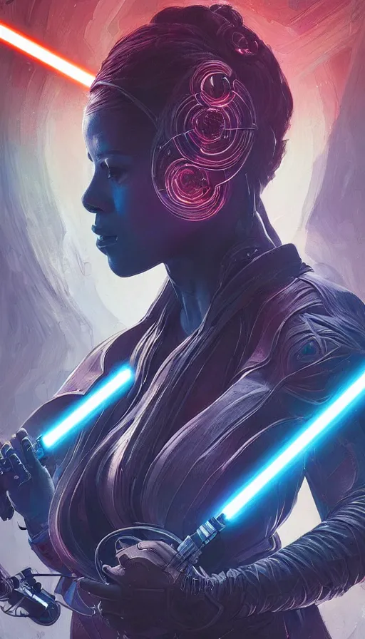 Image similar to eve, altered carbon, neon, fibonacci, sweat drops, insane intricate, star wars, highly detailed, digital painting, artstation, concept art, smooth, sharp focus, illustration, unreal engine 5, 8 k, art by artgerm and greg rutkowski and alphonse mucha