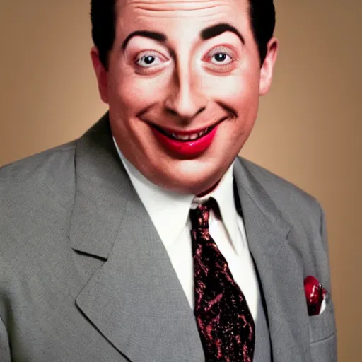 Image similar to photo of an overweight pee - wee herman