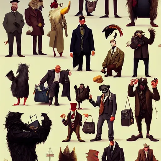 Image similar to Sherlock Detective Anthropomorphic furry fashion vogue Vulture man man wearing a Buzzard costume wearing a hobo costume ripped physique gerald brom bastien grivet greg rutkowski norman rockwell portrait face head beak eyes