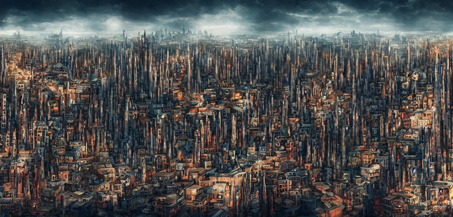 Image similar to studio ghiblli city film still, 8 k denoised, high detail