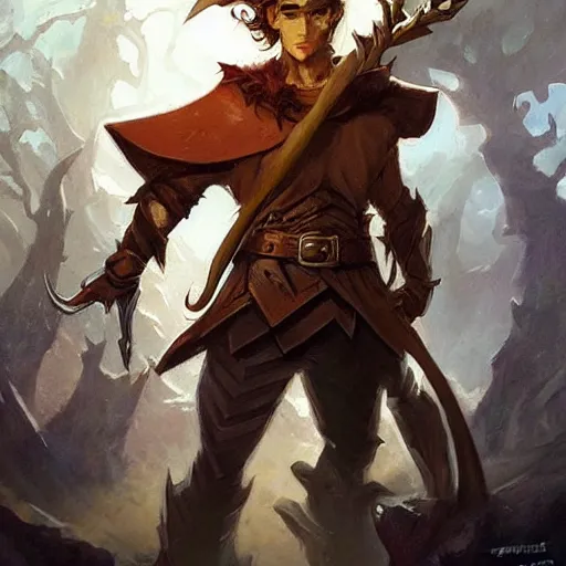 Image similar to hansome hal - elf, wielding a magic staff, well dressed, notes of orange, brown hair, beautiful, dnd character art portrait, matte fantasy painting, deviantart artstation, by jason felix by steve argyle by tyler jacobson by peter mohrbacher by paul hedley, cinema