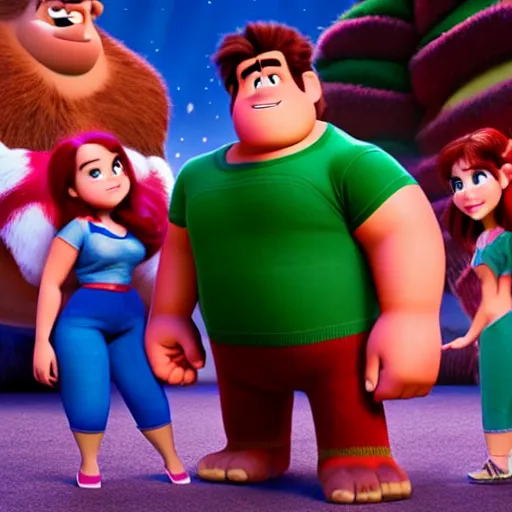 Image similar to wreck it ralph with his arms crossed standing up