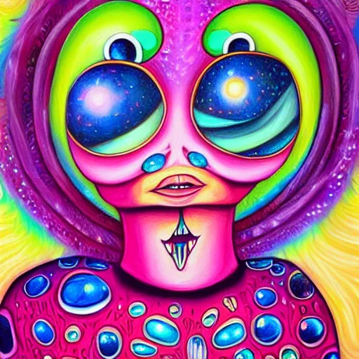 Prompt: a hyper realistic painting of an alien disco, by jeremiah ketner, highly detailed, vivid color,