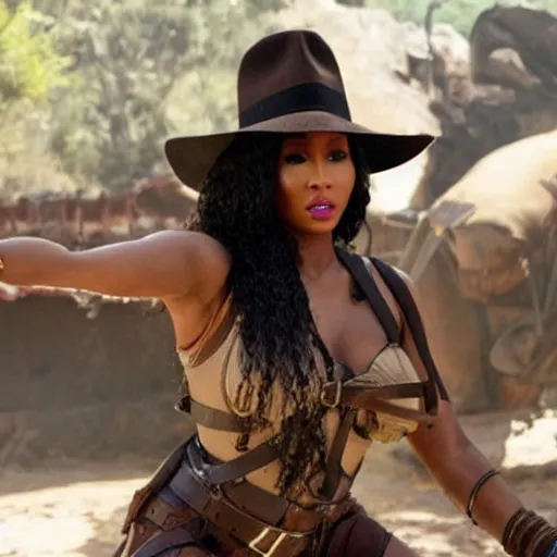 Image similar to movie still of nicki minaj as indiana jones