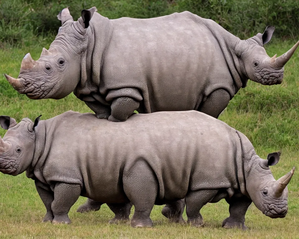 Image similar to An hybrid between a rhino and a walrus