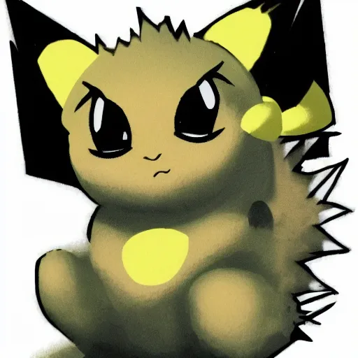 Prompt: heavily stoned pichu