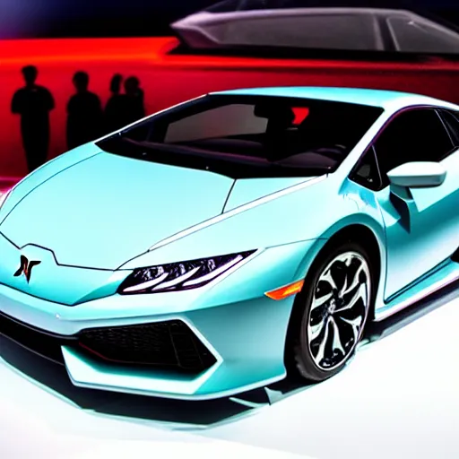 Prompt: a honda civic in the shape of lamborghini huracan car on stage - w 1 0 2 4