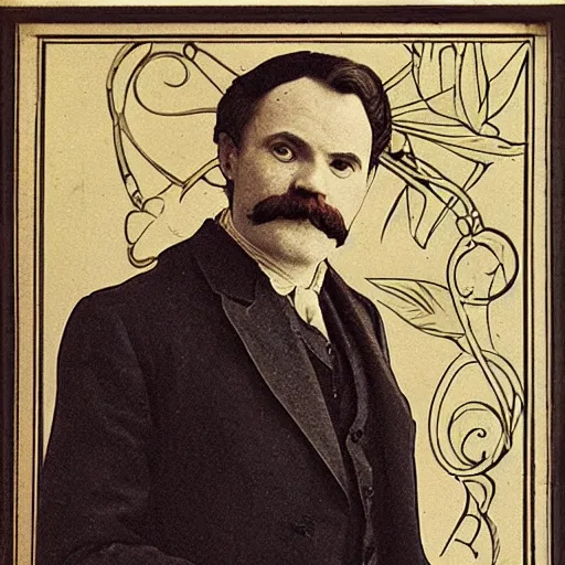 Image similar to a portrait of Henry Zebrowski, Art Nouveau