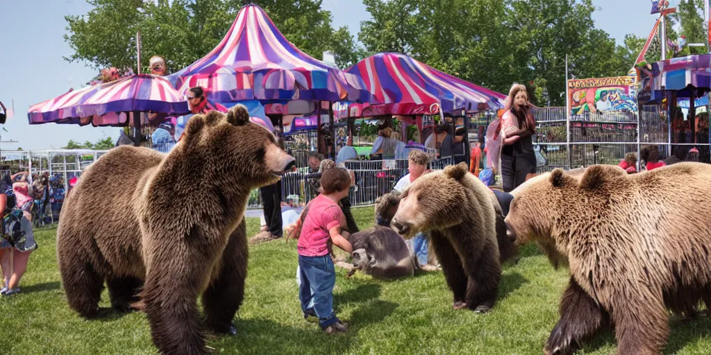 Image similar to fair rides petting zoo grizzly focus photography