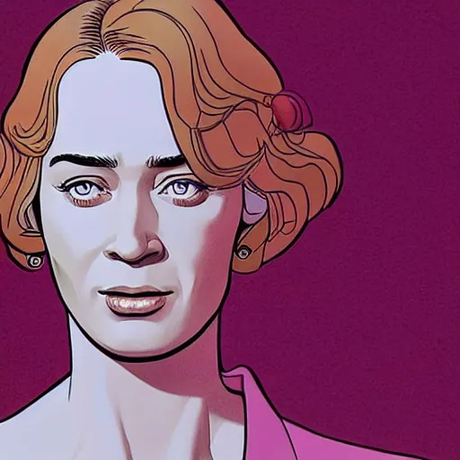 Image similar to emily blunt retro minimalist portrait by jean giraud, moebius starwatcher comic, 8 k