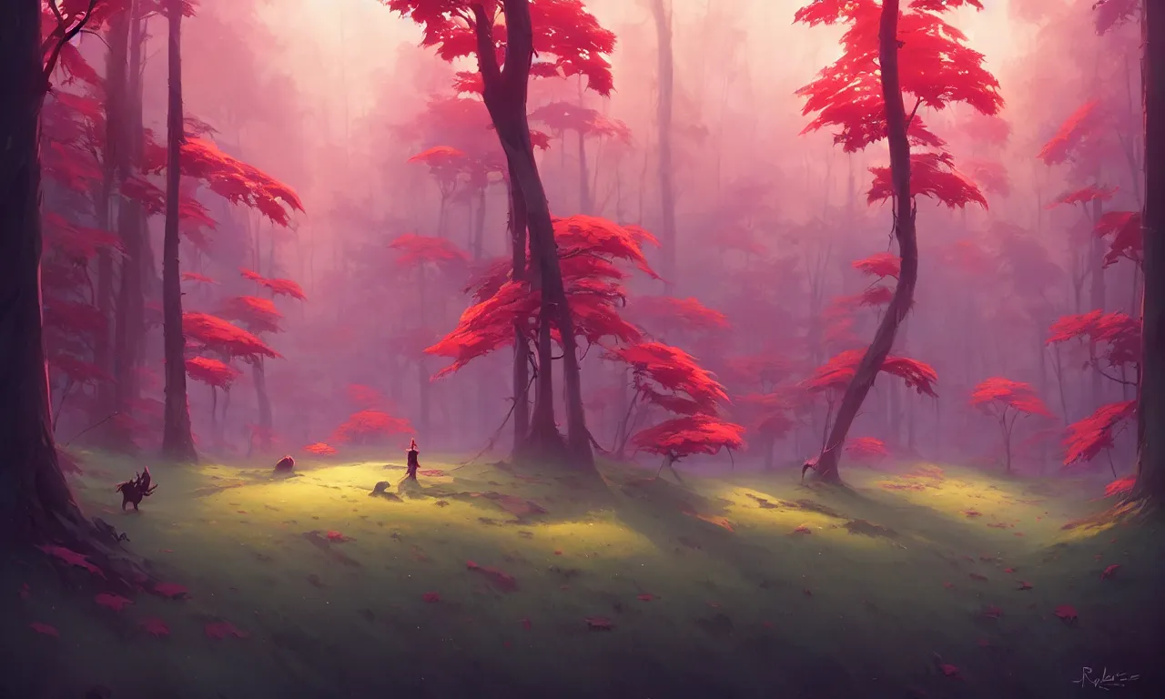 Image similar to Dark forest Strawberry bushes, behance hd by Jesper Ejsing, by RHADS, Makoto Shinkai and Lois van baarle, ilya kuvshinov, rossdraws global illumination