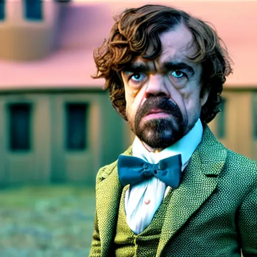 Image similar to film still of peter dinklage as willy wonka, 8 k