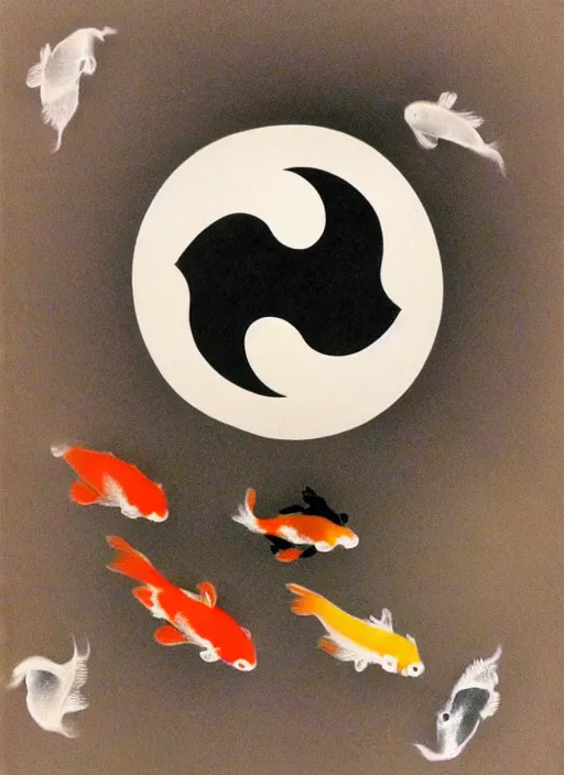 Image similar to yin yang, koi, molecular