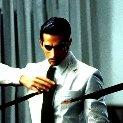 Image similar to Vishnu wearing an axe in American Psycho (1999)