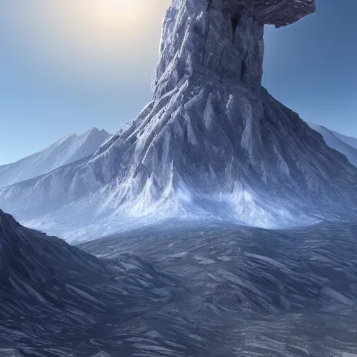 Prompt: A giant supercomputer towers over a mountain peak,artstation,highly detailed