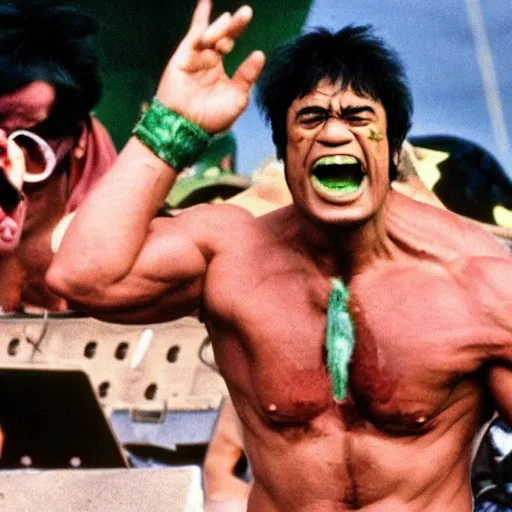 Image similar to hulk performing at woodstock