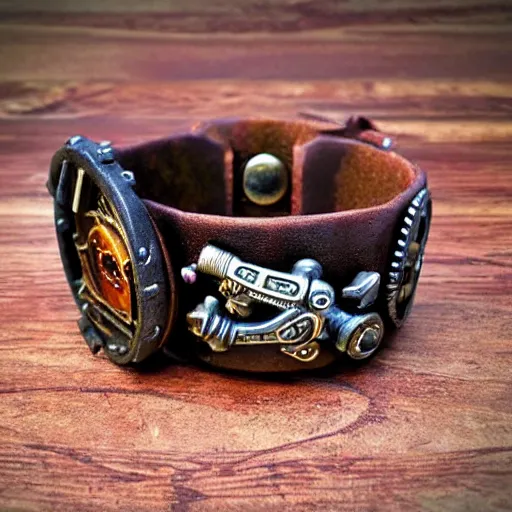 Image similar to A steampunk wristband that shoots out a grapple, epic fantasy art style HD