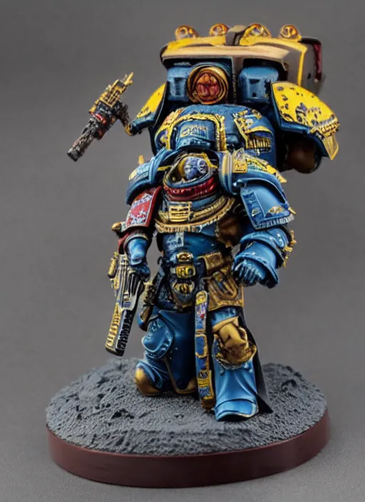 Image similar to 8 0 mm resin detailed miniature of a warhammer 4 0 k space marine, elon musk, no helmet, angry, product introduction photos, 4 k, full body,