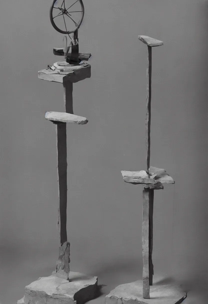 Image similar to simple readymade machine object on a pedestal, Marcel Duchamp