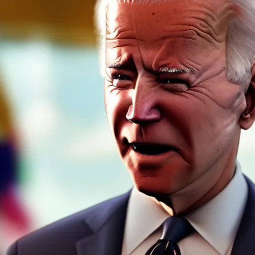 Image similar to joe biden on meth as seen in award winning animated pixar movie 4k octane render