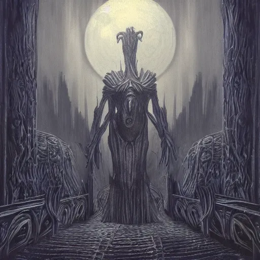 Prompt: mists of avalon, in the style of giger