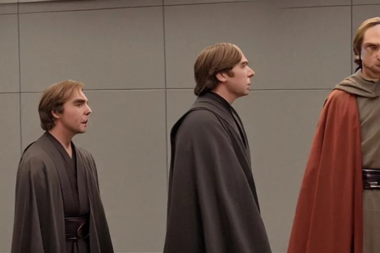 Prompt: a jedi master anakin skywalker is defended in court by saul goodman also known as jimmy mcgill, star wars revenge of the sith, 1 0 8 0 p, court session images, 1 0 8 0 p, court archive images