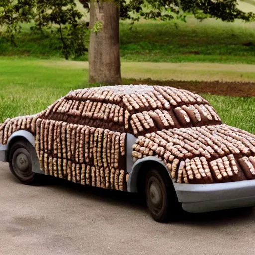 Image similar to a car made of chocolate bars, photo