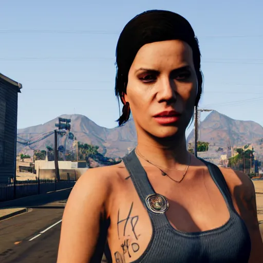 Image similar to Halsey in GTA V, 4k