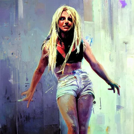 Image similar to full body britney spears, jeremy mann painting