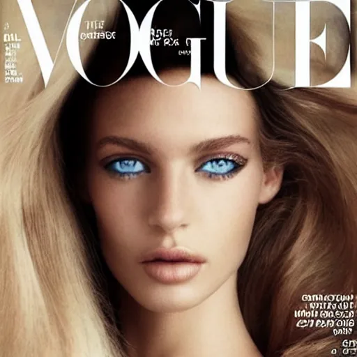 Image similar to the most stunning eyes gazing into the camera female supermodel, vogue magazine photo