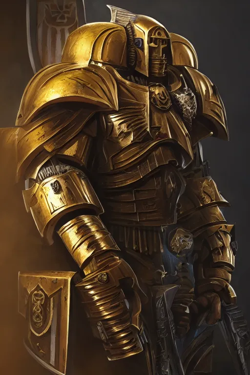 Image similar to armor portrait heros warhammer 4 0 k horus heresy fanart - the primarchs emperor by johannes helgeson animated with vfx concept artist & illustrator global illumination ray tracing hdr fanart arstation zbrush central hardmesh 8 k octane renderer comics stylized