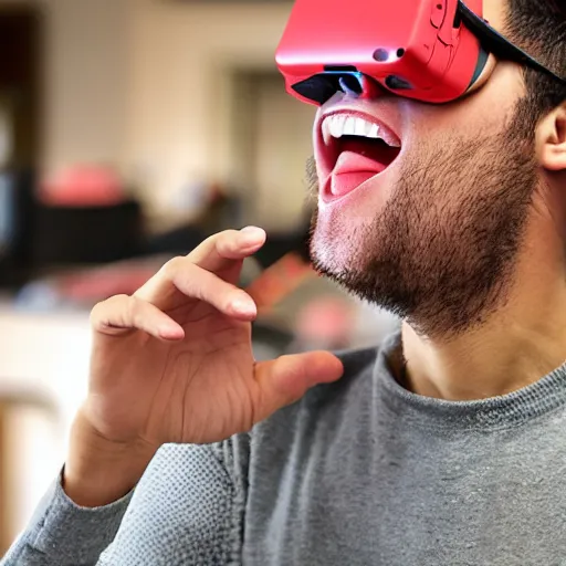 Image similar to vr headset with skin and flesh and bones and teeth