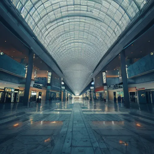 Image similar to a liminal space of an empty mall, nostalgic core, dynamic lighting, photorealistic concept art, trending on art station, stunning visuals, creative, cinematic, ultra detailed