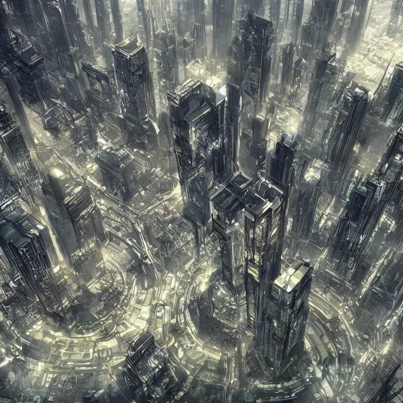 Prompt: highly detailed arcology city in a utopian future, digital art, cinematic shot