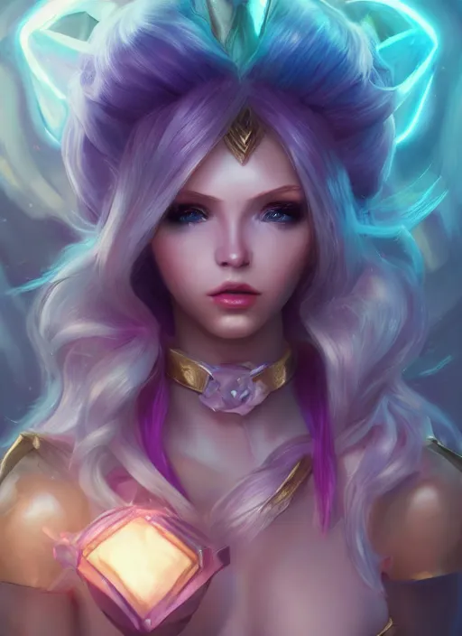 Image similar to lux, from league of legends, au naturel, hyper detailed, blondie, digital art, trending in artstation, cinematic lighting, studio quality, smooth render, fluorescent skin, unreal engine 5 rendered, octane rendered, art style by klimt and nixeu and ian sprigger and wlop and krenz cushart