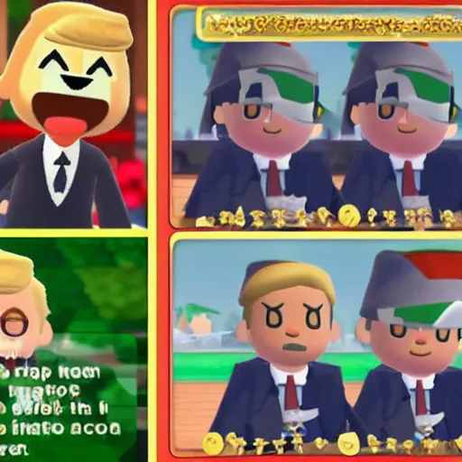 Image similar to donald trump in animal crossing