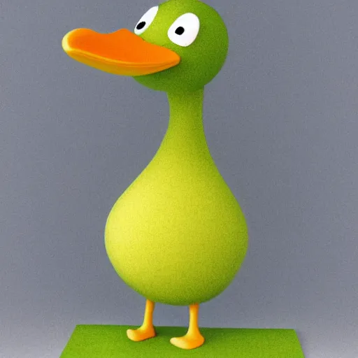 Image similar to anthropomorphic duck with human arms