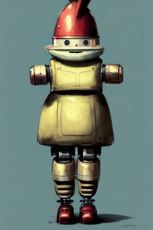 Image similar to ( ( ( ( ( 1 9 5 0 s retro future android robot fat knome. muted colors. childrens layout, ) ) ) ) ) by jean - baptiste monge,!!!!!!!!!!!!!!!!!!!!!!!!!