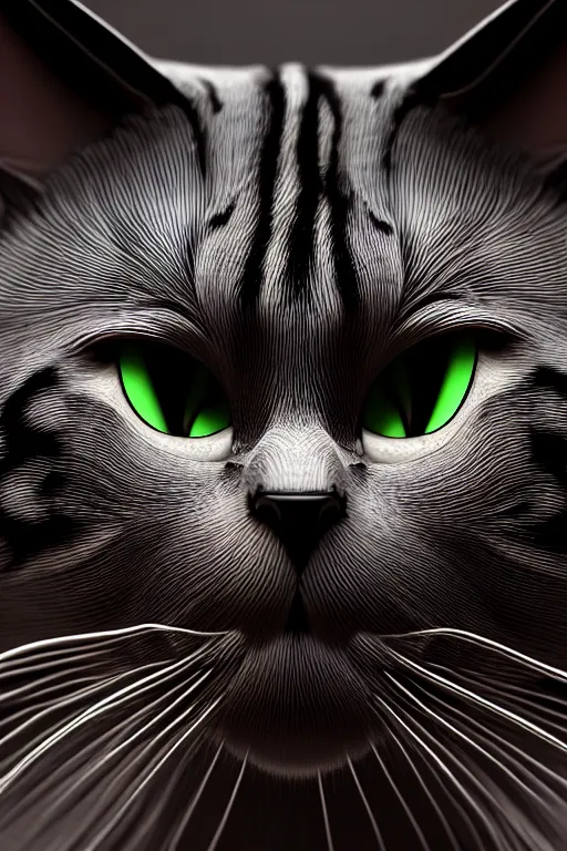 Image similar to perfectly - centered coiled cat portrait, slimy pus oozing specular, unreal engine 5, photorealism, hd quality, 8 k resolution, cinema 4 d, hdr dramatic cinematic lighting