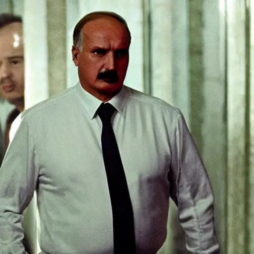 Image similar to Alexander Lukashenko in Terminator, cinematic still