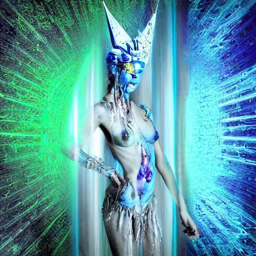 Image similar to poseishaman resin liquidity infusion digitalart photographic spectral