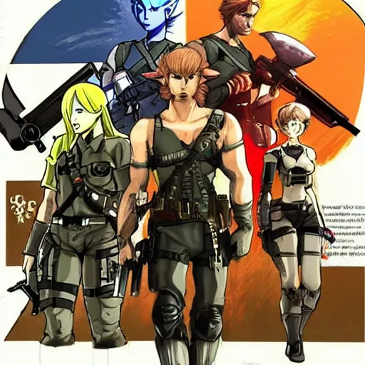 Image similar to zelda, metal gear solid, resident evil