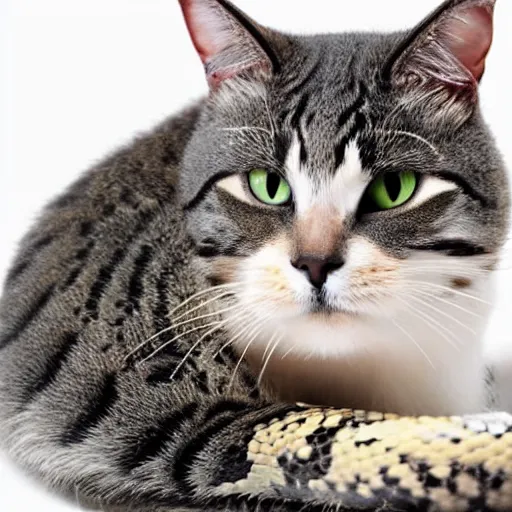 Prompt: a hybrid between a cat and a snake