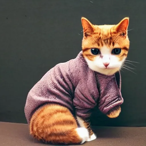 Prompt: cute cat wearing jacket